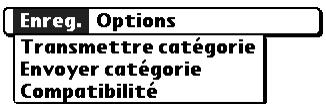 PALM TUNGSTEN T2 - Menu Enreg. - 1