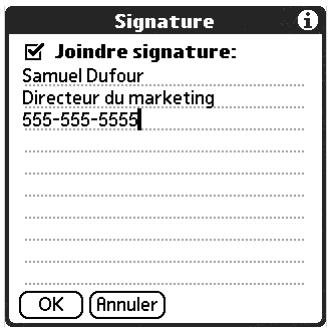 PALM TUNGSTEN T2 - Pour créer une signature personnelle : - 2