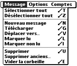 PALM TUNGSTEN T2 - Pour supprimer un ou plusieurs messages : - 1