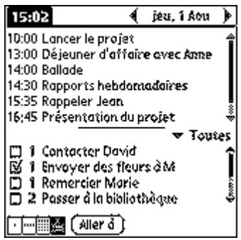 PALM TUNGSTEN T2 - Pour afficher la vue de l'Agenda : - 3