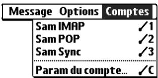 PALM TUNGSTEN T2 - Pour créer un compte de messagerie réseau : - 1