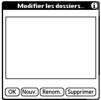 PALM TUNGSTEN T2 - Pour créer et modifier des dossiers de messagerie : - 1
