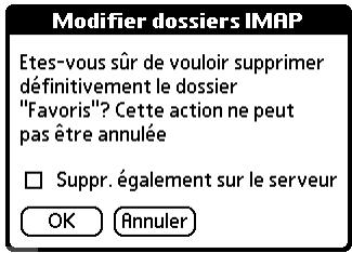 PALM TUNGSTEN T2 - Pour créer et modifier des dossiers de messagerie : - 7
