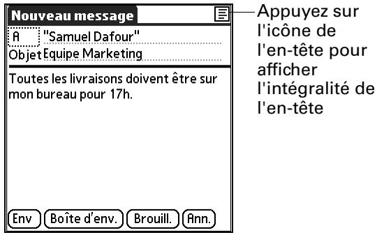 PALM TUNGSTEN T2 - Détails de l'en-tête d'un message - 3