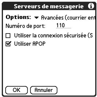 PALM TUNGSTEN T2 - Pour modifier un compte et ajouter APOP : - 4