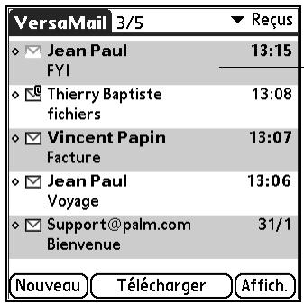 PALM TUNGSTEN T2 - Lecture des messages - 1