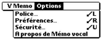 PALM TUNGSTEN T2 - Menus Options - 1
