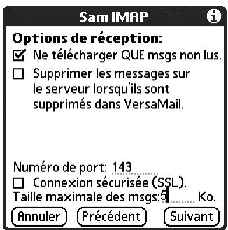 PALM TUNGSTEN T2 - Comptes IMAP - 1