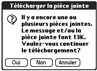 PALM TUNGSTEN T2 - Téléchargement de pièces jointes volumineuses - 5