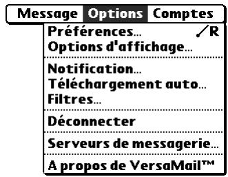PALM TUNGSTEN T2 - Pour modifier un compte et ajouter APOP : - 1