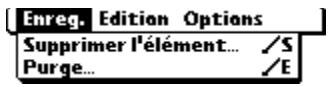 PALM TUNGSTEN T2 - Menu Enreg. - 1