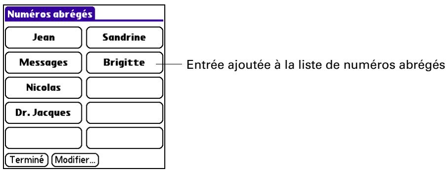 PALM TUNGSTEN T2 - Pour ajouter un numéro abrégé : - 4