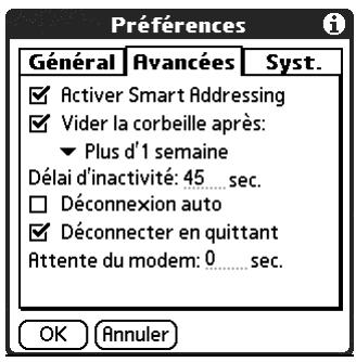 PALM TUNGSTEN T2 - Pour vider automatiquement la corbeille : - 1