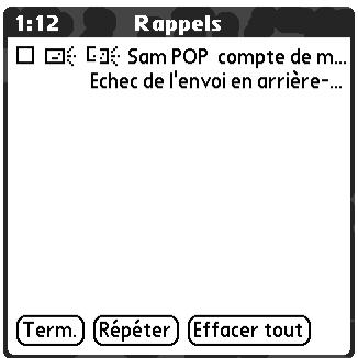 PALM TUNGSTEN T2 - Notifications de renvoi - 1