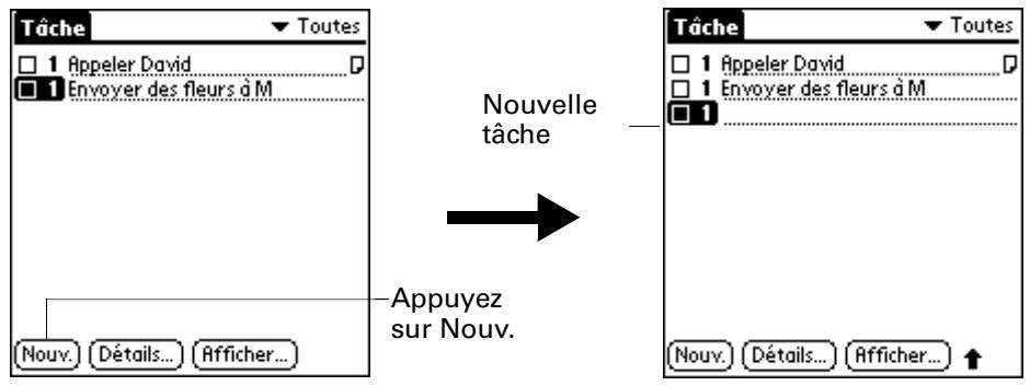 PALM TUNGSTEN T2 - Pour créer une tâche : - 1