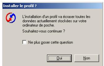 PALM TUNGSTEN T2 - Pour utiliser un profil pour une première opération HotSync sur un ordinateur de bureau sous Windows : - 1