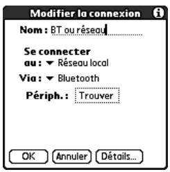 PALM TUNGSTEN T2 - Pour créer une connexion Bluetooth à un réseau local : - 2