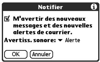 PALM TUNGSTEN T2 - Pour définir les options de notification : - 2