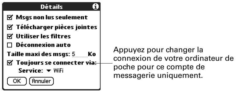 PALM TUNGSTEN T2 - Sélection d'un autre service pour un compte de messagerie donné - 3