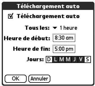 PALM TUNGSTEN T2 - Programmation d'une opération de téléchargement automatique de messages - 3