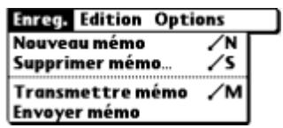PALM TUNGSTEN T2 - Menus Enreg. - 2