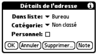 PALM TUNGSTEN T2 - Pour ouvrir la boîte de dialogue Détails de l'adresse : - 2