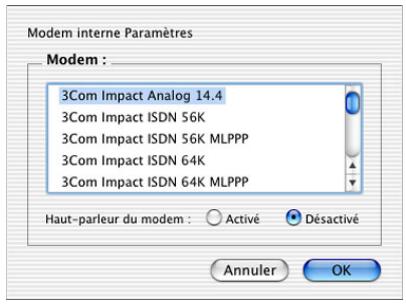 PALM TUNGSTEN T2 - Pour préparer un Macintosh en vue d'une opération HotSync par modem : - 1