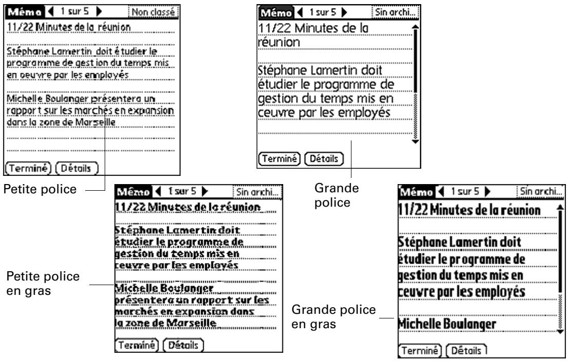 PALM TUNGSTEN T2 - Choix des polices - 1
