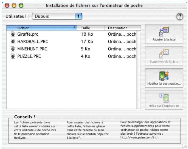 PALM ZIRE 21 - Installation d'applications et de fichiers sur un macintosh - 1