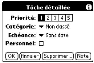 PALM ZIRE 21 - Pour afficher la boîte de dialogue tâche détaillée : - 1