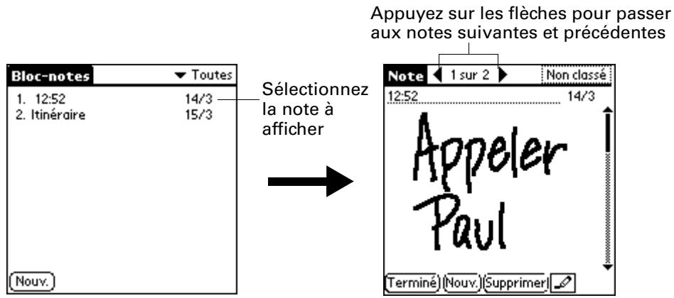 PALM ZIRE 21 - Pour consulter une note : - 1