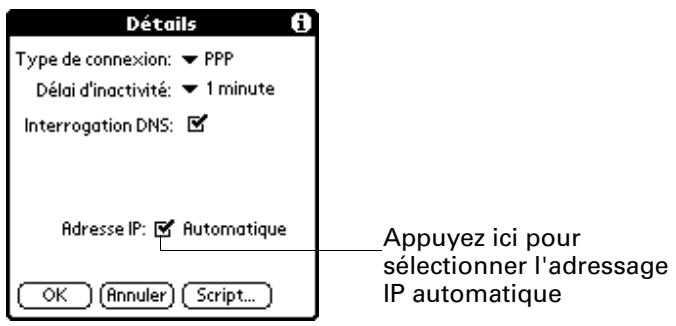 PALM ZIRE 21 - Pour identifier l'adressage IP dynamique : - 1
