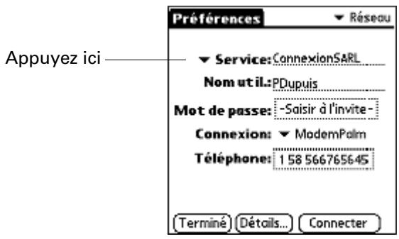 PALM ZIRE 21 - Pour préparer votre ordinateur de poche en vue d'une opération hotsync réseau : - 3