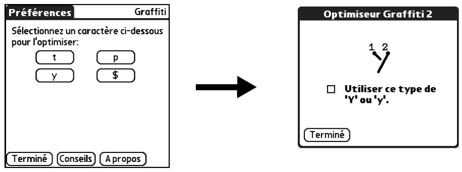 PALM ZIRE 21 - Pour sélectionner des traces de remplacement : - 1