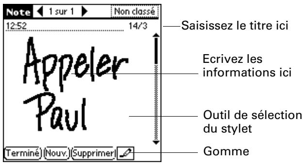 PALM ZIRE 21 - Pour créer une note : - 1