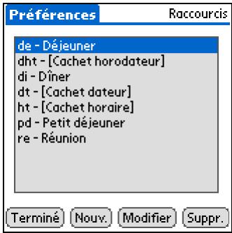 PALM ZIRE 31 - Configuration de raccourcis - 2