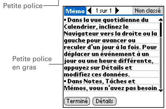 PALM ZIRE 31 - Modification des polices de l'écran - 3