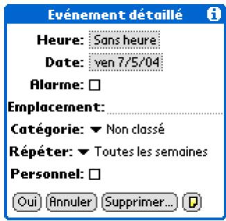PALM ZIRE 31 - Planification d'un événement répété - intervalle standard - 2