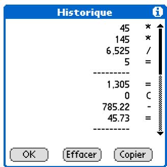 PALM ZIRE 31 - Affichage des derniers calculs - 5