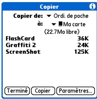 PALM ZIRE 31 - Copie d'applications sur une carte d'extension - 3