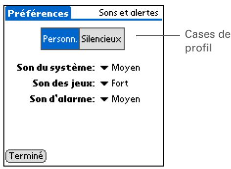 PALM ZIRE 31 - Sélection des paramètres de son - 1