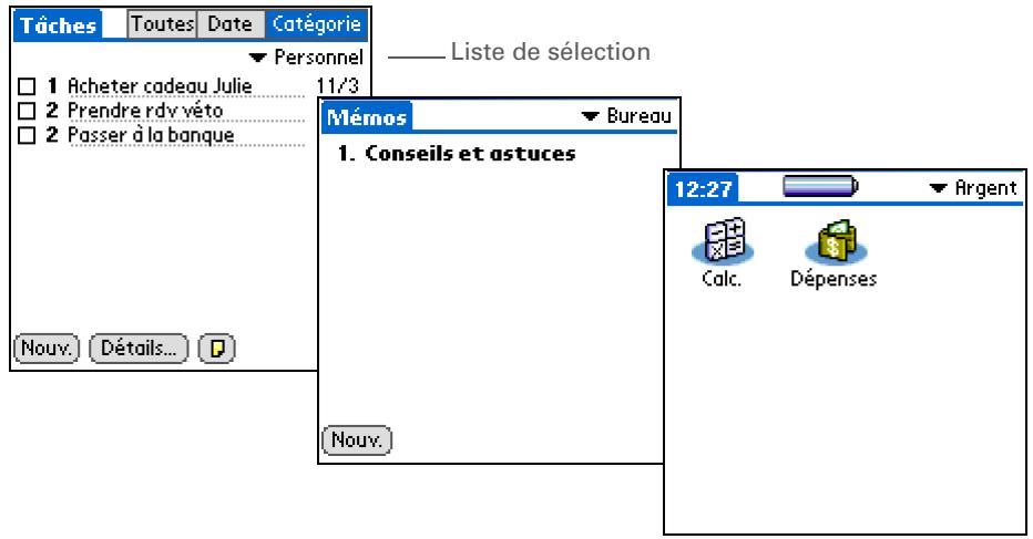 PALM ZIRE 31 - Affichage des informations par catégorie - 1