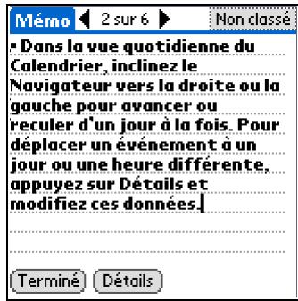 PALM ZIRE 31 - Affichage et modification d'un mémo - 5