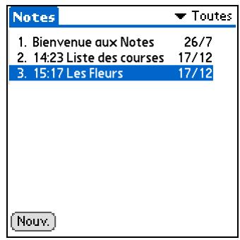 PALM ZIRE 31 - Affichage et modification d'une note - 3
