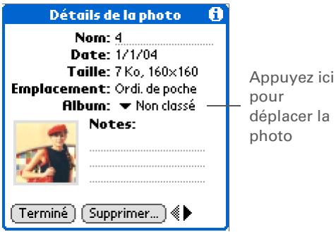 PALM ZIRE 31 - Déplacement d'une photo dans un album ou d'un album à l'autre - 4