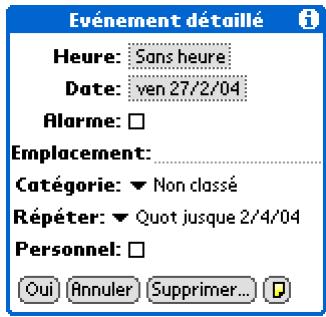 PALM ZIRE 31 - Planification d'un événement sur plusieurs jours - 2