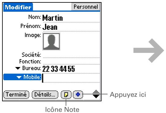 PALM ZIRE 31 - Saisie d'informations de contact complémentaires - 1