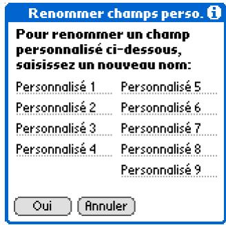 PALM ZIRE 31 - Définition de champs personnalisés - 1