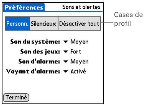 PALM ZIRE 72 - Sélection des paramètres de son - 1