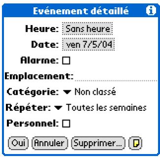 PALM ZIRE 72 - Planification d'un événement répété - intervalle standard - 1